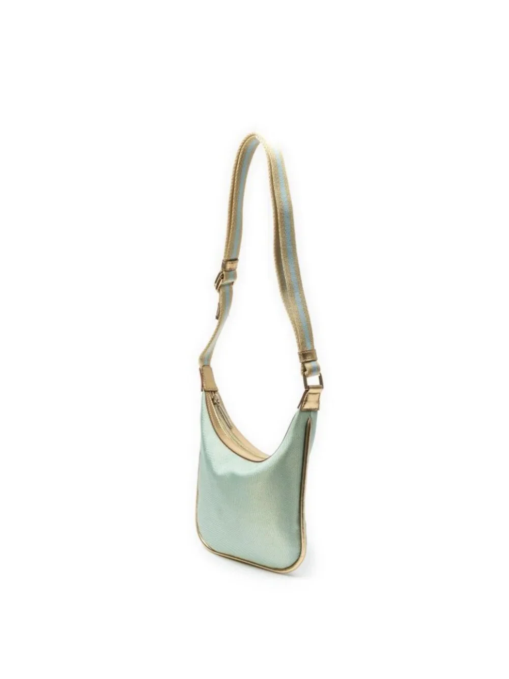 Gucci Small Web Pop Hobo Turquoise Gold Canvas